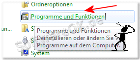 Windows 7 Programme und Funktionen