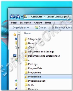 Der Ordner Programme(x86) bei x64