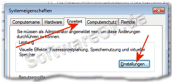 Systemeigenschaften Leistung Windows 7