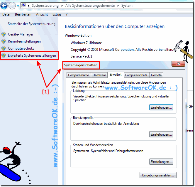 Die Windows Systemeigenschaften in Windows-7!