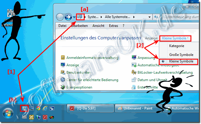 Systemsteuerung in der Schnellstartleiste von Windows!