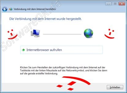 TDSL Internet Verbindung wurde hergestellt