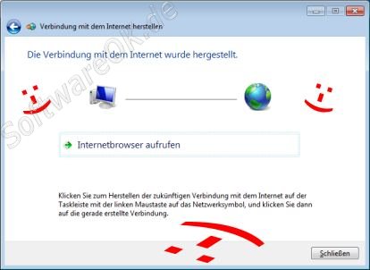 TDSL Internet Verbindung wurde hergestellt