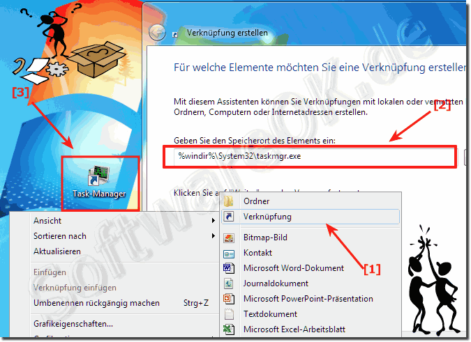 Task-Manager Verknpfung am Windows-7 Desktop!