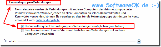 Verbindungen mit anderen Computern der Heimnetzgruppe!