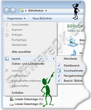 Vorschaufenster im Windows-7 Explorer aktivieren