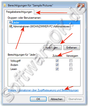 Win-7 Berechtigungen fr einzelne Objekte und Benutzer!