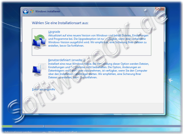  Windows Sieben Reparieren via Upgrade