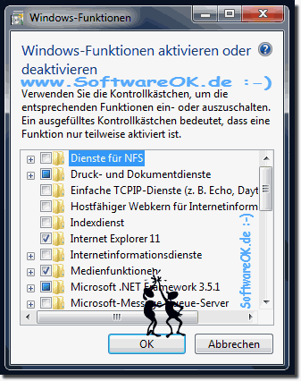 Windows-7 Funktionen aktivieren bzw deaktivieren