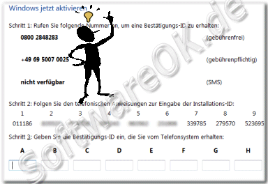 Windows 7 Telefonisch aktivieren