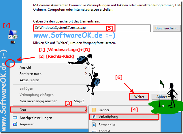 Windows 7 die Remotedesktopverbindung am Desktop!