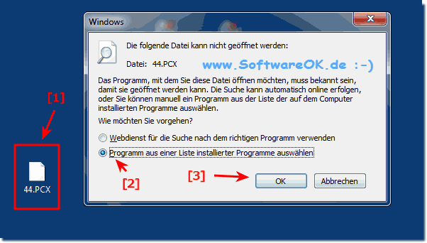 Windows beibringen Dateien mit einem bestimmten Programm ffnen!