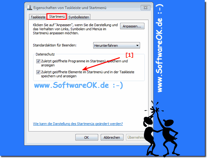 Zuletzt geffnete Elemente in der Taskleiste ausschalten/einschalten