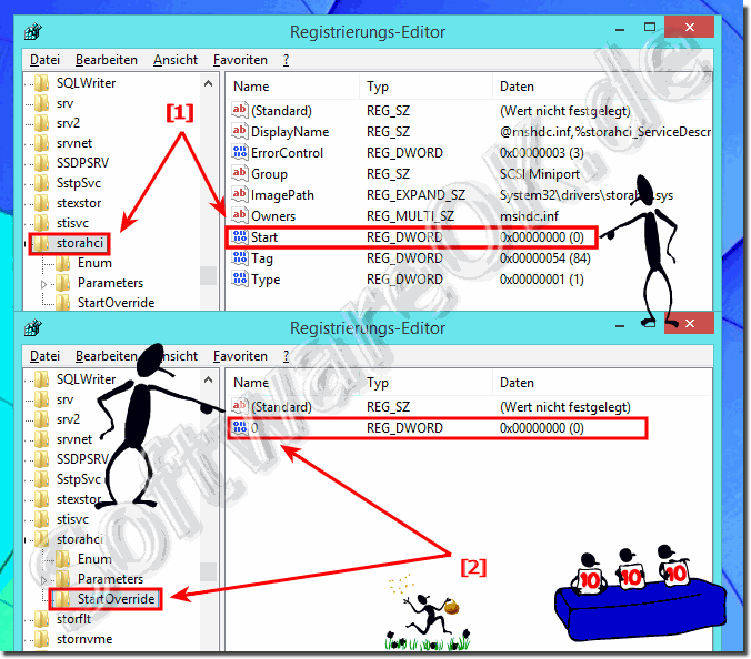 AHCI bei Windows 8.1 und 8 via storahc aktiviereni!