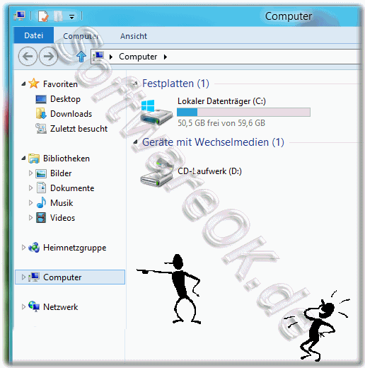 Arbeitsplatz (Computer) auf Windows 8 öffnen um Dateien und Ordner zu verwalten