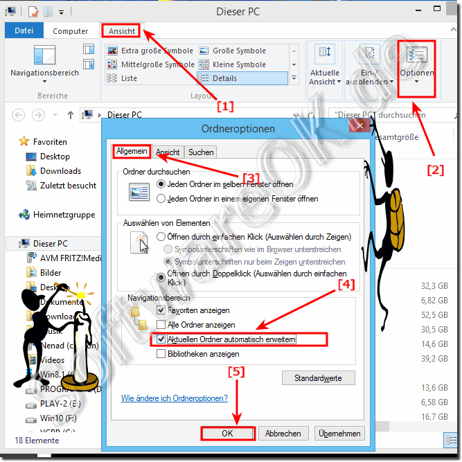 Automatische ausklappen der Verzeichnisbaumes im MS-Explorer deaktivieren!