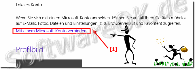 Bei Windows 8.1 mit einem Microsoft//Konto verbinden!