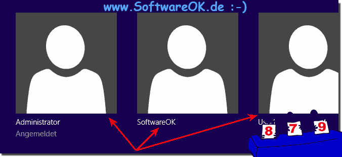 Benutzerkonto-Auswahl in Windows 8