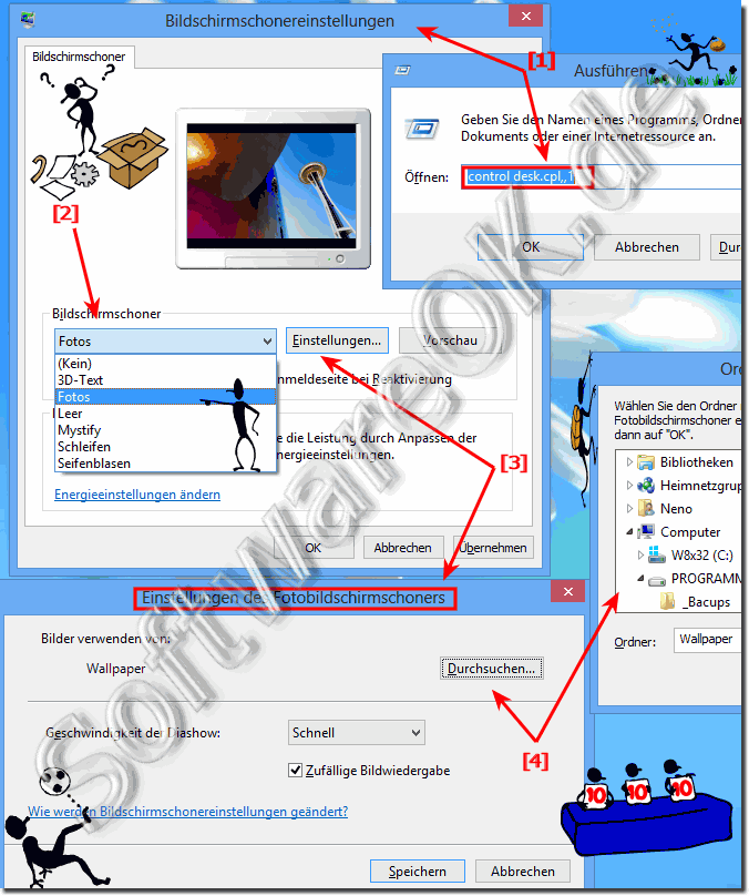 Bildschirmschoner, um alle Ordner von Bildern in Windows 8.1 / 8 zu sehen!