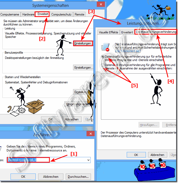 DEP -Datenausfhrungsverhinderung in Windows 8.1 und 8 Aktivieren oder Deaktivieren!