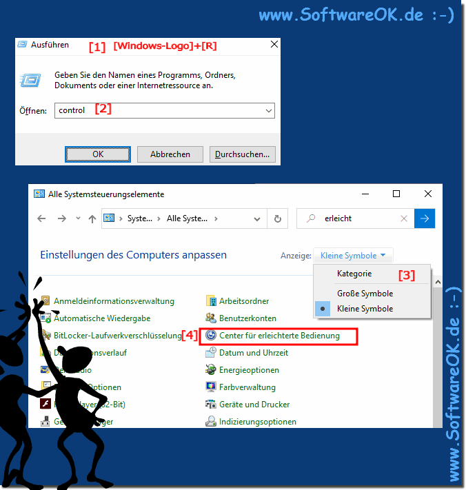 Das Center fr erleichterte Bedienung finden! 