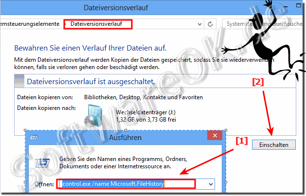 Das automatischen Sichern und Erstellen eines Verlaufs für Dateien in Windows-8
