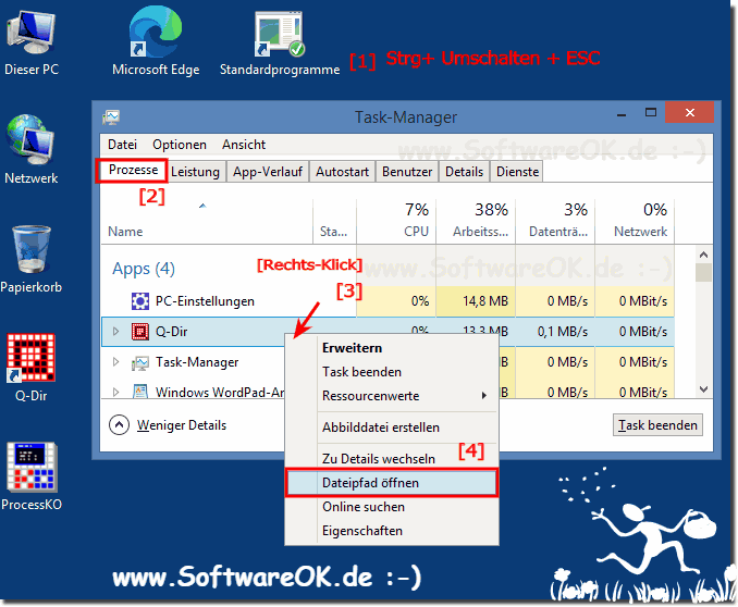 Den Programm Ordner finden bei Geffneten Programmen!