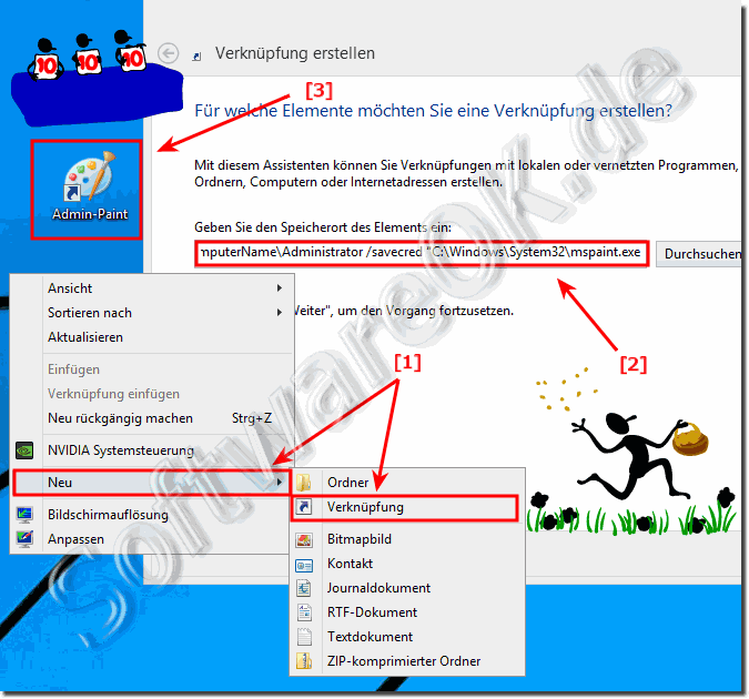 Desktop-Verknpfung fr Standardbenutzer als Administrator ohne Password!