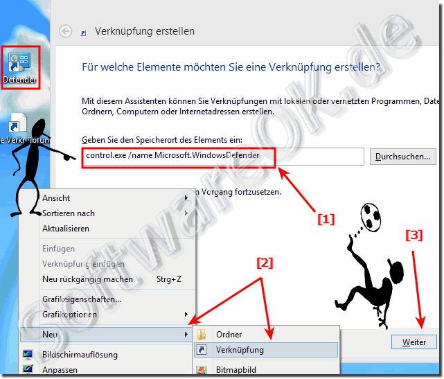 Desktop-Verknüpfung für den Windows Defender
