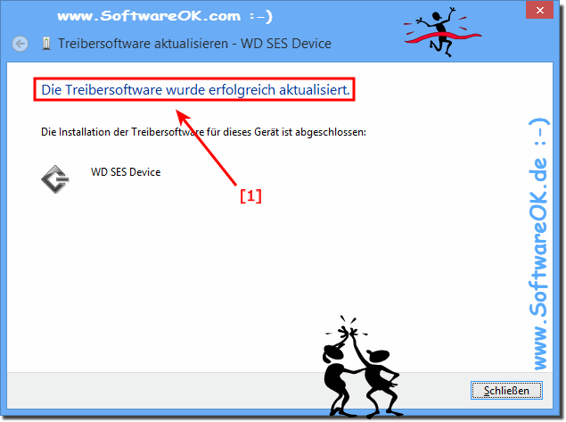 Die Treibersoftware wurde erfolgreich aktualisiert
