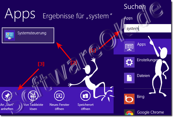 Die Win8 Systemsteuerung ans Windows 8 Startmenü anheften bzw pinnen