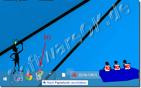 Drag-und-Drop Papierkorb in der Windows 8.1 Desktop-Taskleiste!