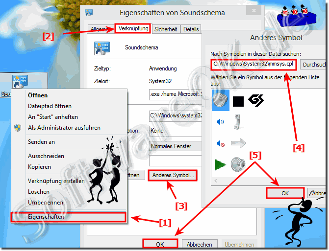 Fr Soundschema Desktopverknpfung korrektes Symbol bzw. Icon