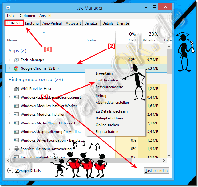 Google Chrome hngt unter Windows 8.1 (kill, beenden)!