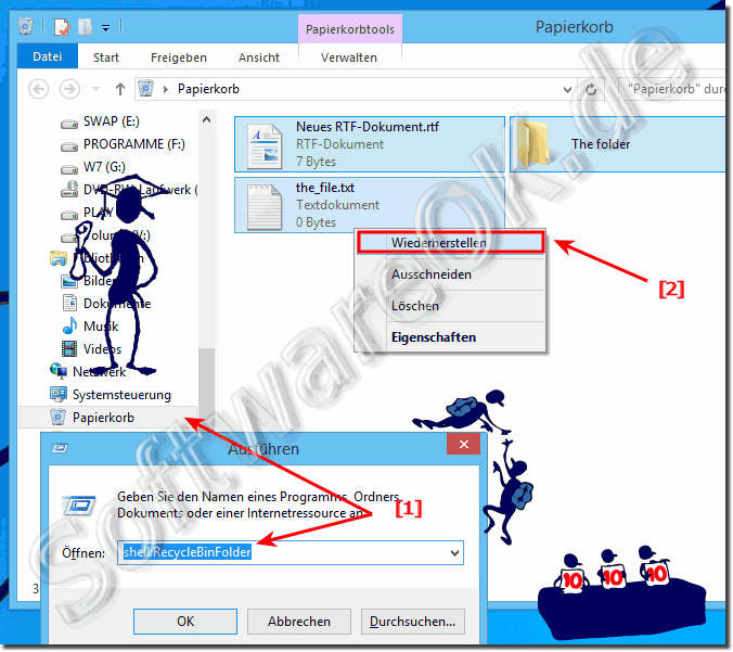 In Windows-8.1 und 8 gelöschte Dateien und Ordner wiederherstellen?