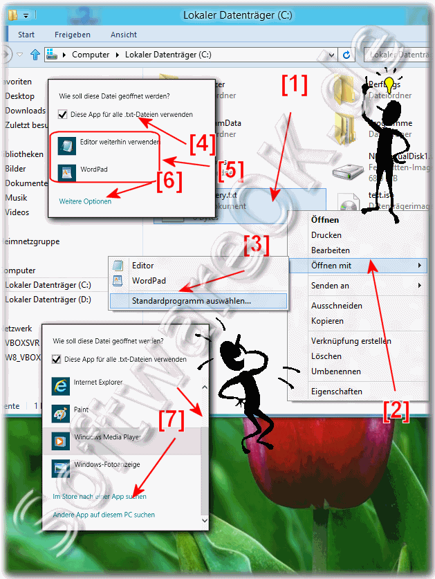 in Windows-8 werden die Dateien mit dem falsche Programm geffnet