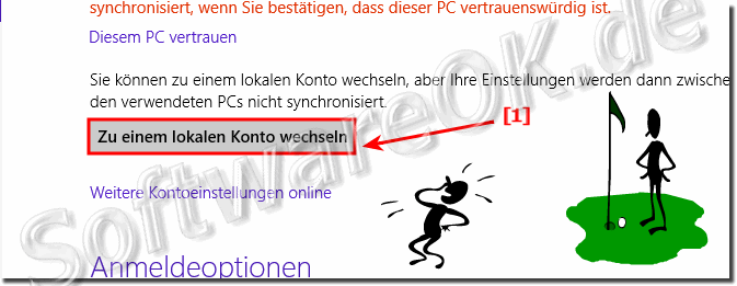 In Windows 8 zu einem lokalen Konto wechseln!