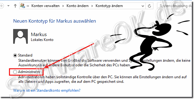 Kontotyp Windows 8