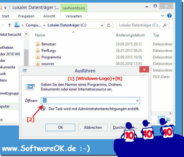 Laufwerk C Direkt unte Windows!
