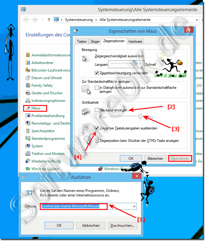 Mausspur bei Windows 8.1 aktivieren, deaktivieren, anpassen!