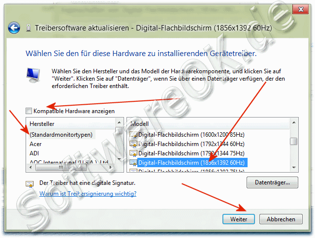 Monitor Gertetreiber auswhlen Windows-8