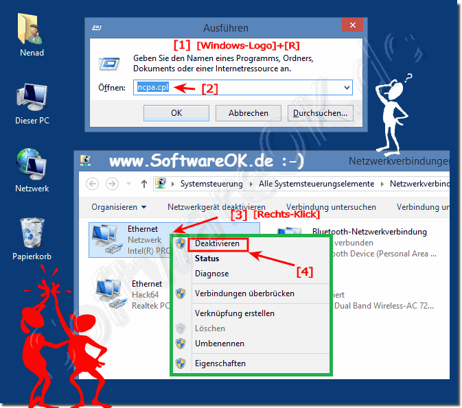 Netzwerk in Windows 8.1  und 8 deaktivieren!