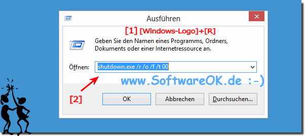 Neustart mit Windows 8 Wiederherstellungs-Optionen