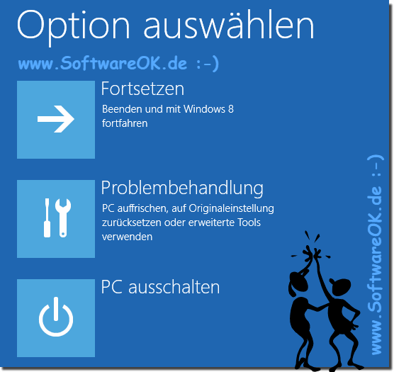 Windows 8 Computerreparaturoptionen<br>keine Installation!