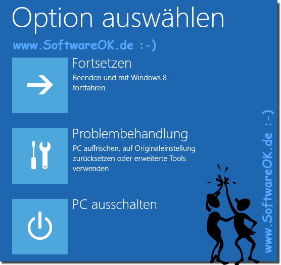 Reparaturoptionen und Problembehandlung von Windows-8