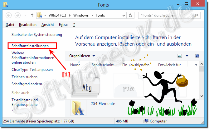 Schriftarten Einstellungen unter Windows 8.1 zurksetzen!