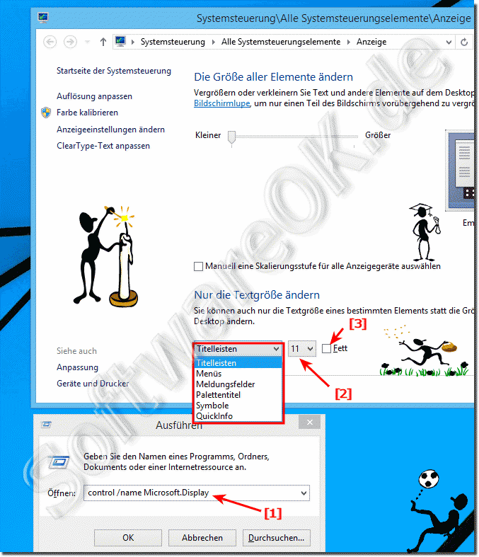 Schriftgröße und Schriftart bei Programmen in Windows 8.1 und 8 ändern!