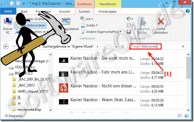 Suchen nach MP3 mit bestimmten Titel unter Windows!