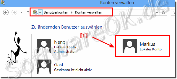 Systemsteuerung Benutzerkonten Konten verwalten Windows-8