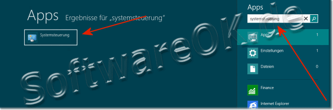 Systemsteuerung ber das Windows-8 Startmen